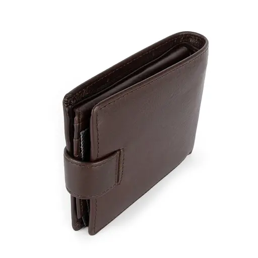 Портмоне мужское кожаное De Esse LC47210-92 на кнопке коричневое - фото 3