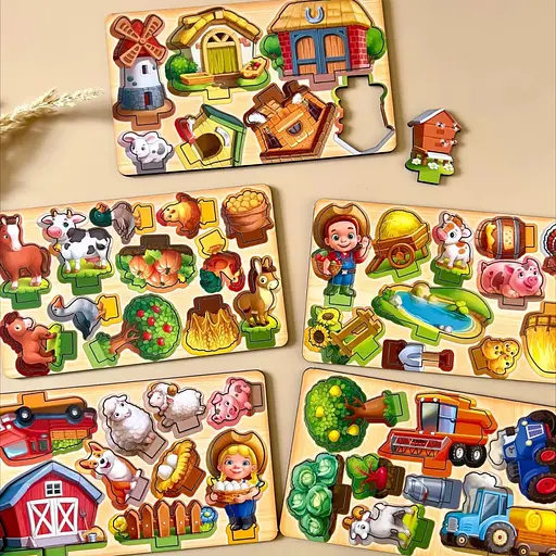 Развивающая игра "Панорама Ферма" Ubumblebees (ПСФ130) PSF130 с карточками - фото 7