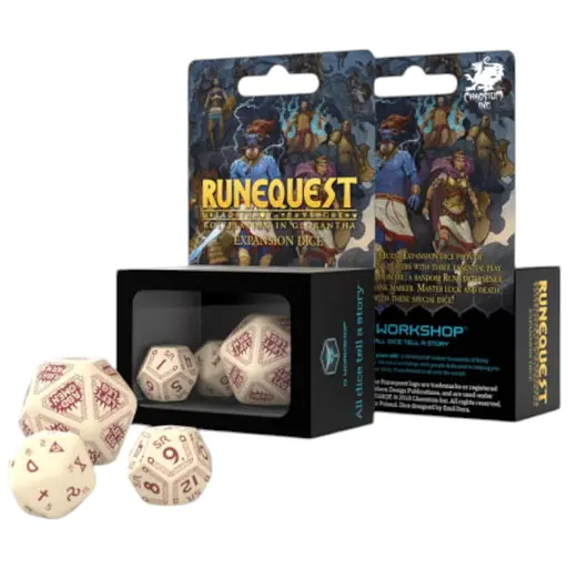 Набор кубиков RuneQuest Beige & burgundy Expansion , 3 шт. (SRQE87)