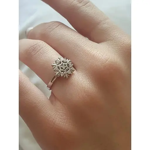 Срібне кільце Лазурит з фіанітами. 15116р 16 - фото 4