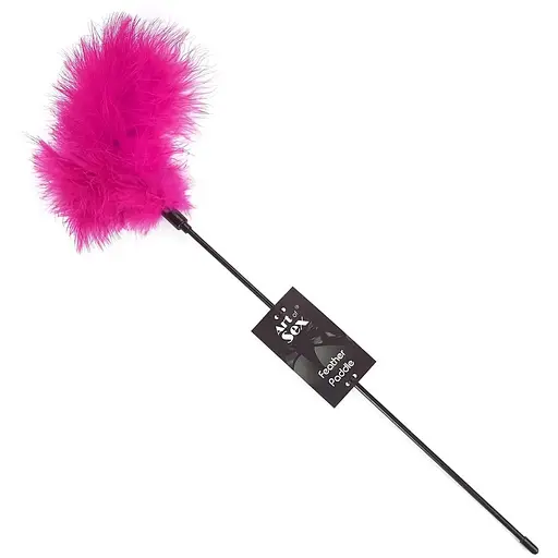 Щекоталка темно-розовая Art of Sex - Feather Paddle, перо молодого индюка