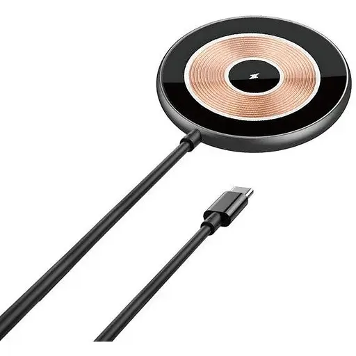 Бездротове зарядне wiwu Wi-W007 15 W wireless charge magnetic attach чорне - фото 1
