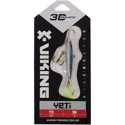 Балансир Viking Fishing Yeti Ice Jig 75mm 36.0g #14 Dark Mackerel - фото 2