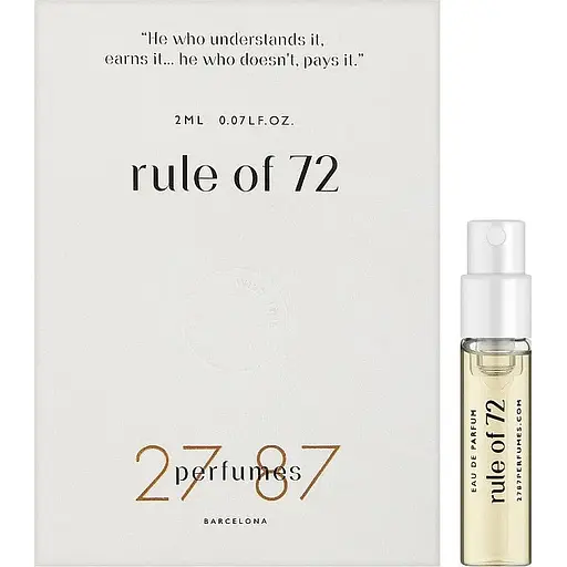 Парфюмерная вода пробник 27 87 Perfumes Rule of 72 2 мл - фото 1