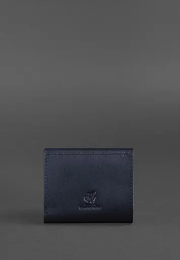 Кожаный кошелек 2.1 темно-синий Краст - фото 5