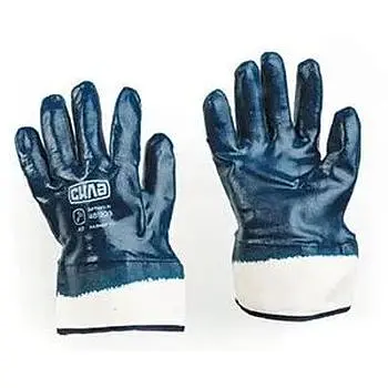 Рукавички Сила з нітріловим покриттям р10 краги без хедера сині
