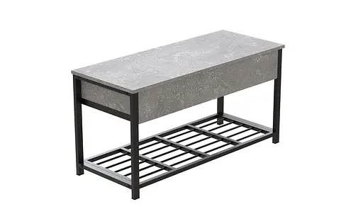 Банкетка з ящиком Ferrum-decor Дрейк 1 550x1000x400 метал Чорний ДСП Бетон 16 мм (FRD-103051) - фото 2