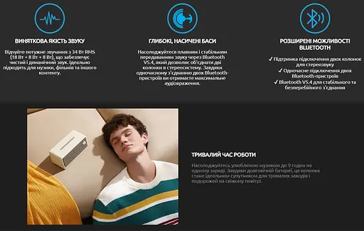 Портативная колонка Bluetooth 5.4 Edifier ES-60 34W Black - фото 9