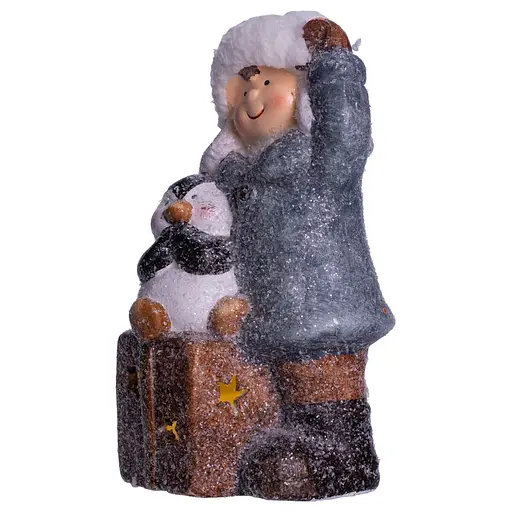 Новорічна декоративна фігурка Yiwu CR-5-18 з підсвічуванням 9 × 10 × 19 см  - фото 2