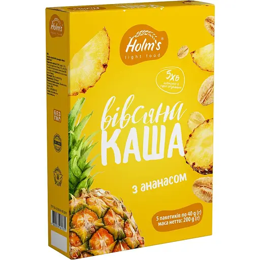 Каша овсяная Holm's light food с ананасом 200 г