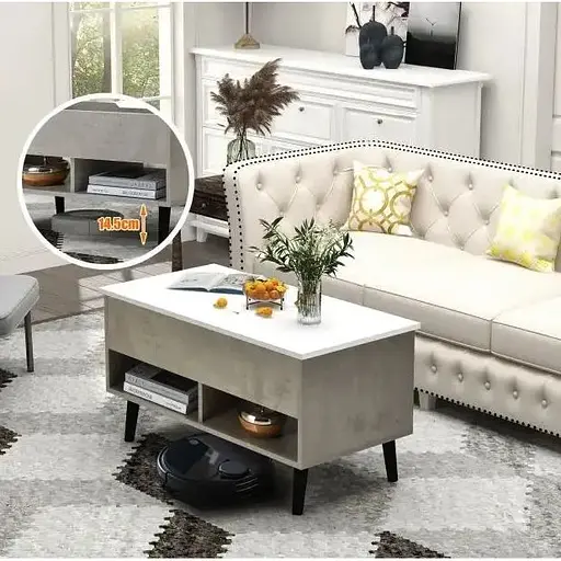 Стіл трансформер Costway Lagom в стилі Loft сірий - фото 7