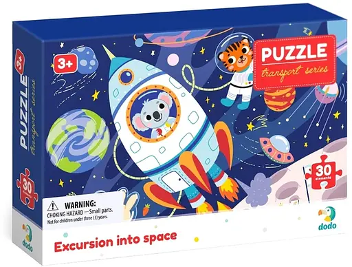 Пазли картонні "Екскурсія до космосу" 300374 Dodo (3-4 роки) 30 ел., в коробці (4820198243104) - фото 1