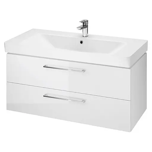 Тумба для ванной комнаты Cersanit Lara CET В392 с раковиной Mille 100 см Белый S801-364 30412 - фото 1