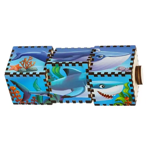 Деревянные кубики "Водный мир" Ubumblebees (ПСД179) PSD179 вращаются - фото 4