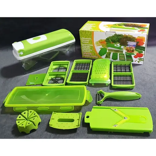Мультислайсер Nicer Dicer Plus 8828 механическая овощерезка с насадкой для мелких кубиков - фото 9