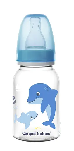 Пляшка з вузьким отвором 120 мл з малюнком "LOVE&SEA" Блакитна - фото 1