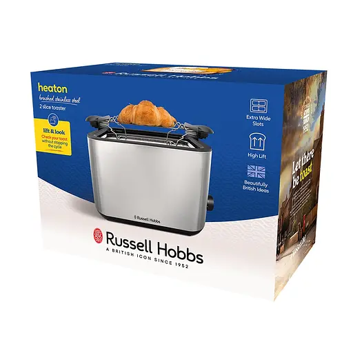 Тостер Russell Hobbs Heaton нержав. підігрів розморожування чорний+нерж. - фото 10