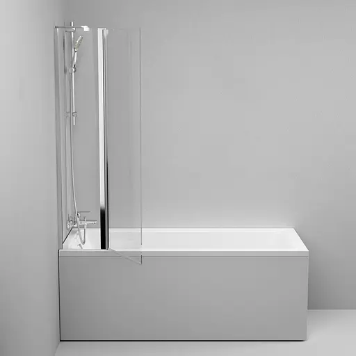 Шторка для ванны Am.Pm Gem 80x140 см распашная с неподвижной стенкой хром WU90BS-D3W5-140CT, Универсальная, прозрачный, хром - фото 5