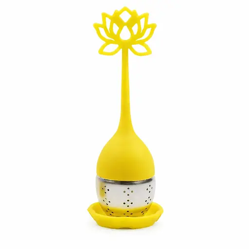 Заварник ситечко для заваривания для чая силиконовый в виде цветка лотоса Желтый 88282 - фото 4