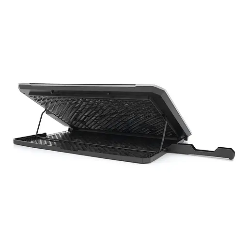 Підставка під ноутбук IceCoorel K15, 10-17", 4*100mm 1400±10% RPM, корпус пластик+алюміній, 2xUSB 2.0 + підставка для мобільного телефону, 420x300x28mm, RGB, Box, Q10 - фото 3