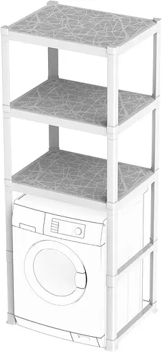 Стеллаж пластиковый PIANO 75x60x184h с 3 полками, белый