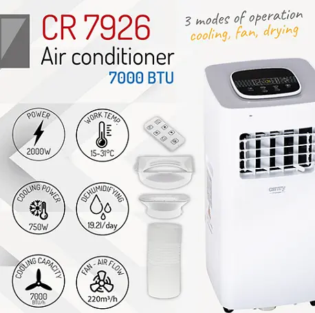 Кондиционер на фреоне Camry CR 7926 С трубкой для вывода воздуха - фото 6