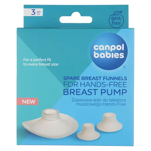 Запасные силиконовые воронки Canpol babies 24, 21 и 19 мм для молокоотсоса Hands-Free (20/108) - фото 7