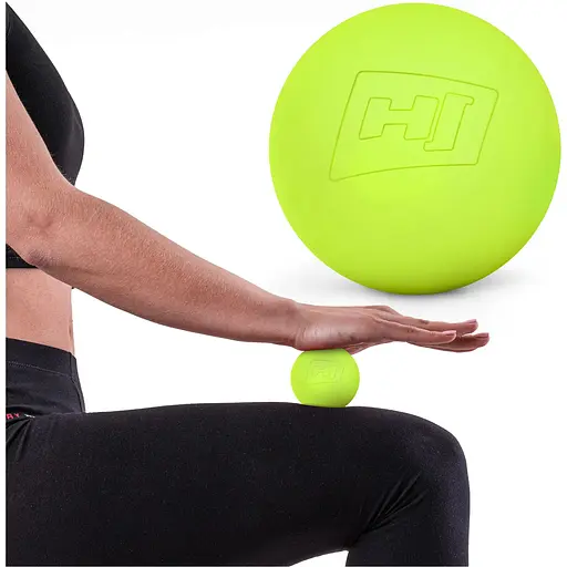 Силиконовый массажный мяч Hop-Sport HS-S063MB 63 мм салатовый - фото 2