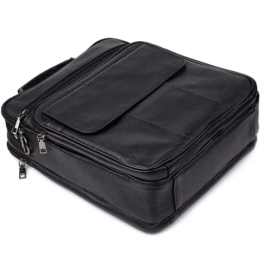 Містка чоловіча сумка з ручкою для перенесення в руці з натуральної шкіри Vintage 27х33х9,5 см sum0027505 - фото 6