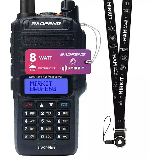 Рація Baofeng UV-9R+ MK1 8W 2500мАч + шнурок Mirkit (8794) - фото 1