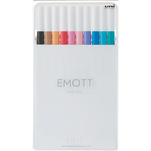 Набор лайнеров Uni Emott Line Soft Pastel Color 0.4 мм 10 цветов (PEM-SY/10C.02SPC) - фото 1