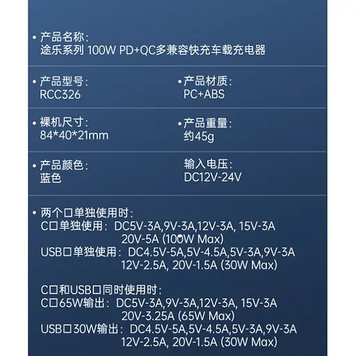 Автомобильное зарядное устройство для Remax RCC326 100W сине-черный - фото 7