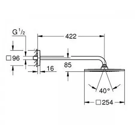 Верхній душ Grohe RAINSHOWER 26259000, Хром - фото 2