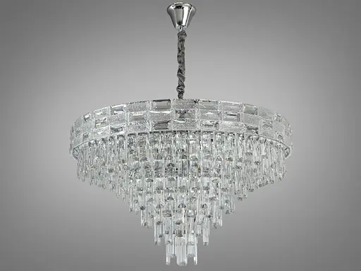 Перлина колекції 2024, новинка, срібна кришталева люстра на 19 ламп - фото 2