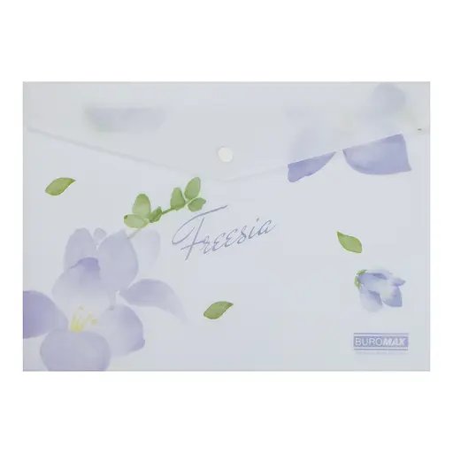 Папка-конверт А4 на кнопці FREESIA ARABESKI бузкова BM.3943-26 BUROMAX матовий напівпрозорий пластик (4823126805634) - фото 1