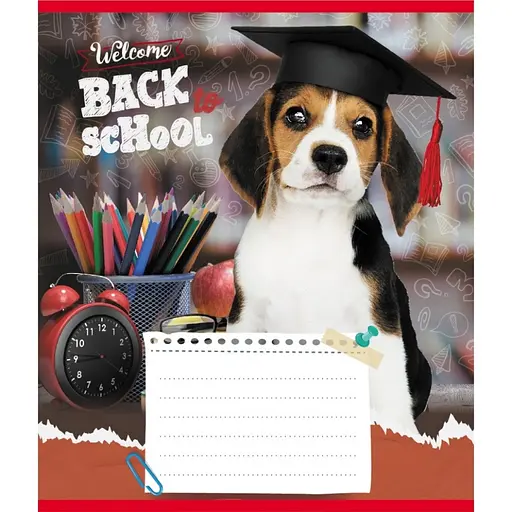 Зошит учнівський "Собака студент" Leader 018-540178L-4 в лінію, 18 аркушів - фото 1