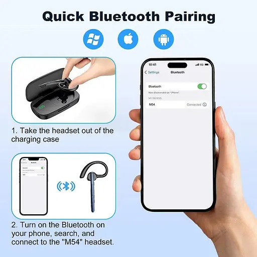 Профессиональная Bluetooth-гарнитура New Bee M54 черный - фото 9