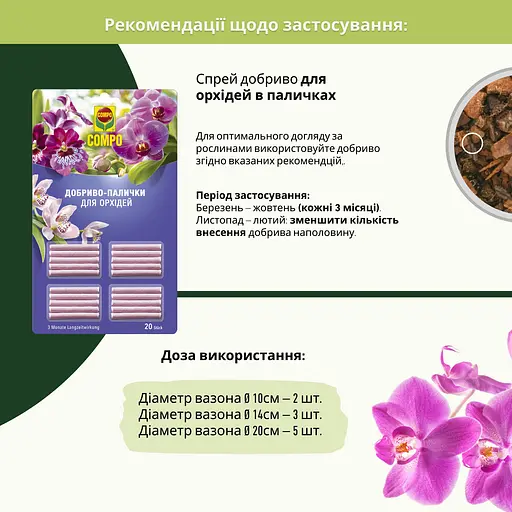 Добрива для орхідей у паличках COMPO - фото 4