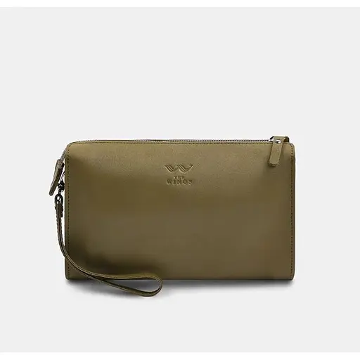 Шкіряний млатч оливковий краст - фото 1