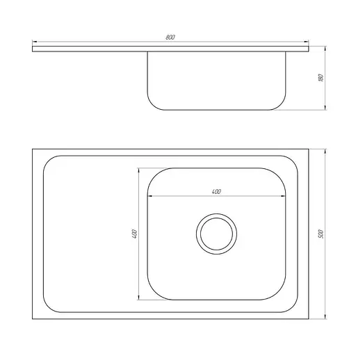 Мойка кухонная Mira MR 8050 RD Decor Right прямоугольная 800х500х180 мм 30412 - фото 3