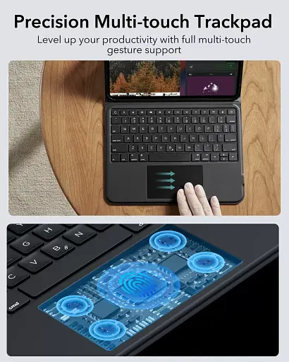 Чехол-клавиатура ESR Ascend Keyboard Case US Layout-Black для iPad Pro 11” (2024) - фото 6