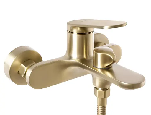 Змішувач для ванни Rea Marco brushed gold настінний з виливом REA-B5942 Золотий - фото 2