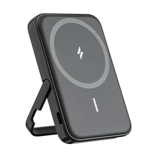 Магнітний Magsafe повербанк Anker A1618 5000 mAh для iPhone з підставкою для телефону чорний
