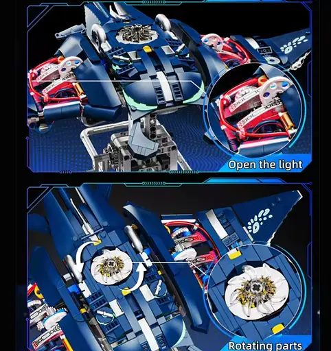 Конструктор скат MJI механічний двосторонній  риба  живий світ  966 деталей - фото 5