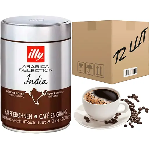 Кофе Illy Monoarabica India в зернах 250 г ж/б (ящик 12 шт) - фото 1
