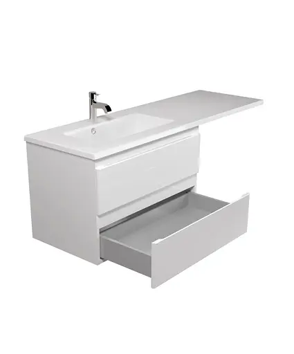 Тумба Мойдодир Unik 80-A Adam 140 L Білий підвісна з крилом над пральною машиною Білий - фото 3