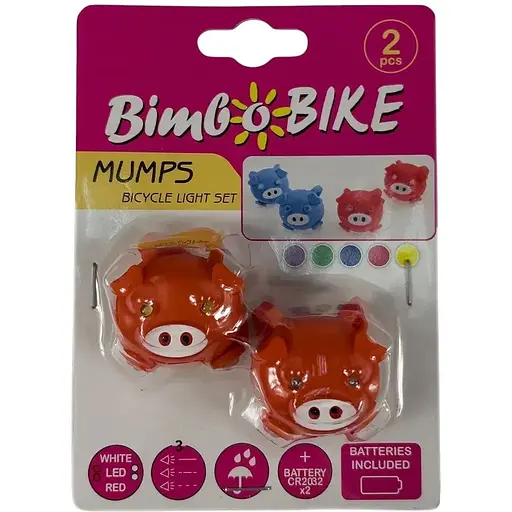 Ліхтар блимавка комплект Bimbo Bike Mumps в силіконовому корпусі 2 шт. червоний (90303Red-IS) - фото 5