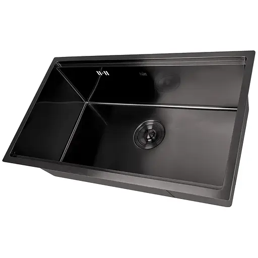 Кухонна мийка під стільницю чорна 1.5 мм багатофункціональна Nett NB-7042, Чорний - фото 2