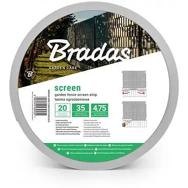 Лента ограждающая Bradas 4.75 см х 35 м 450 г/м2 светло-серый + 20 зажимов TOB45047535LGYL  - фото 1