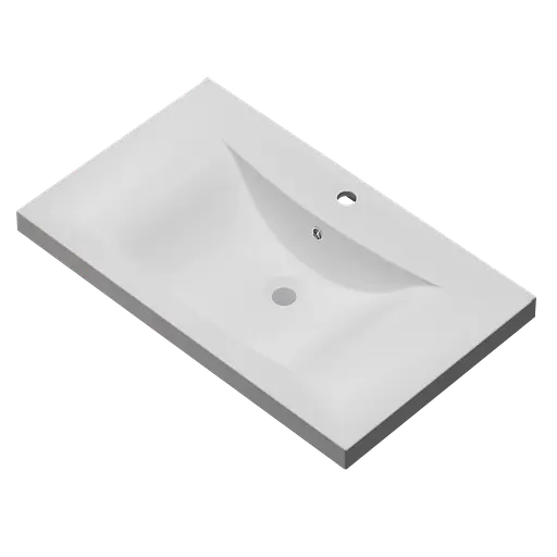 Раковина матова врізна Amidicon Liza 80 802x480 з литого каменю LIZA_80_MAT, Білий матовий - фото 2